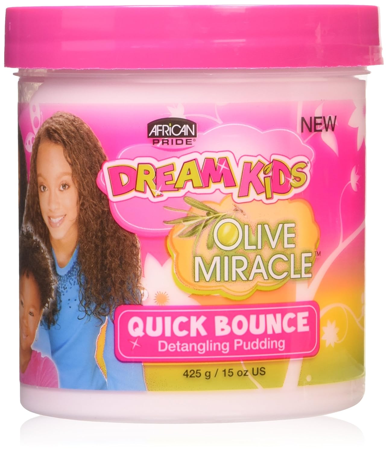 African Pride Dream Kids Olive Miracle Quick Bounce Detangling Pudding, 15 oz container