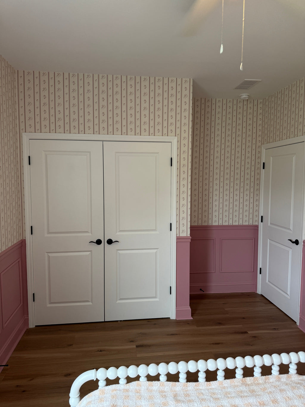 Lottie Striped Wallpaper in Beige Cream Muted-Green and Mauve
