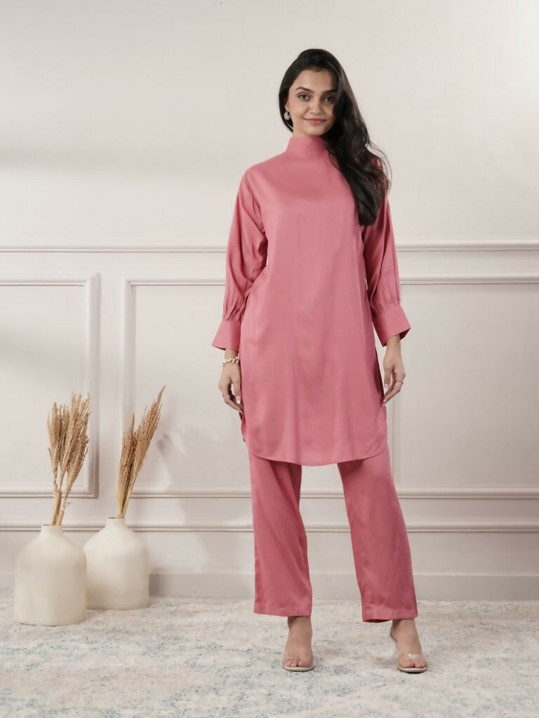Joban Fashion Women's Rayon Peach Co-Ord Set