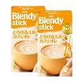 AGF Blendy Stick Melting Milk Cafe Au Lait sticks featuring warm orange and cream packaging.