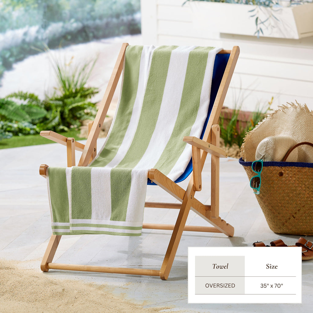 Striped Cabana Beach Towel 100% Cotton Ultra-Soft Pool Towel
