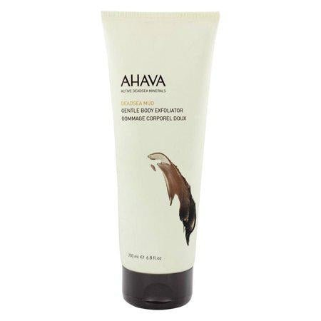 Ahava Dead Sea Mud Gentle Body Exfoliator in a squeeze tube for smooth, rejuvenated skin