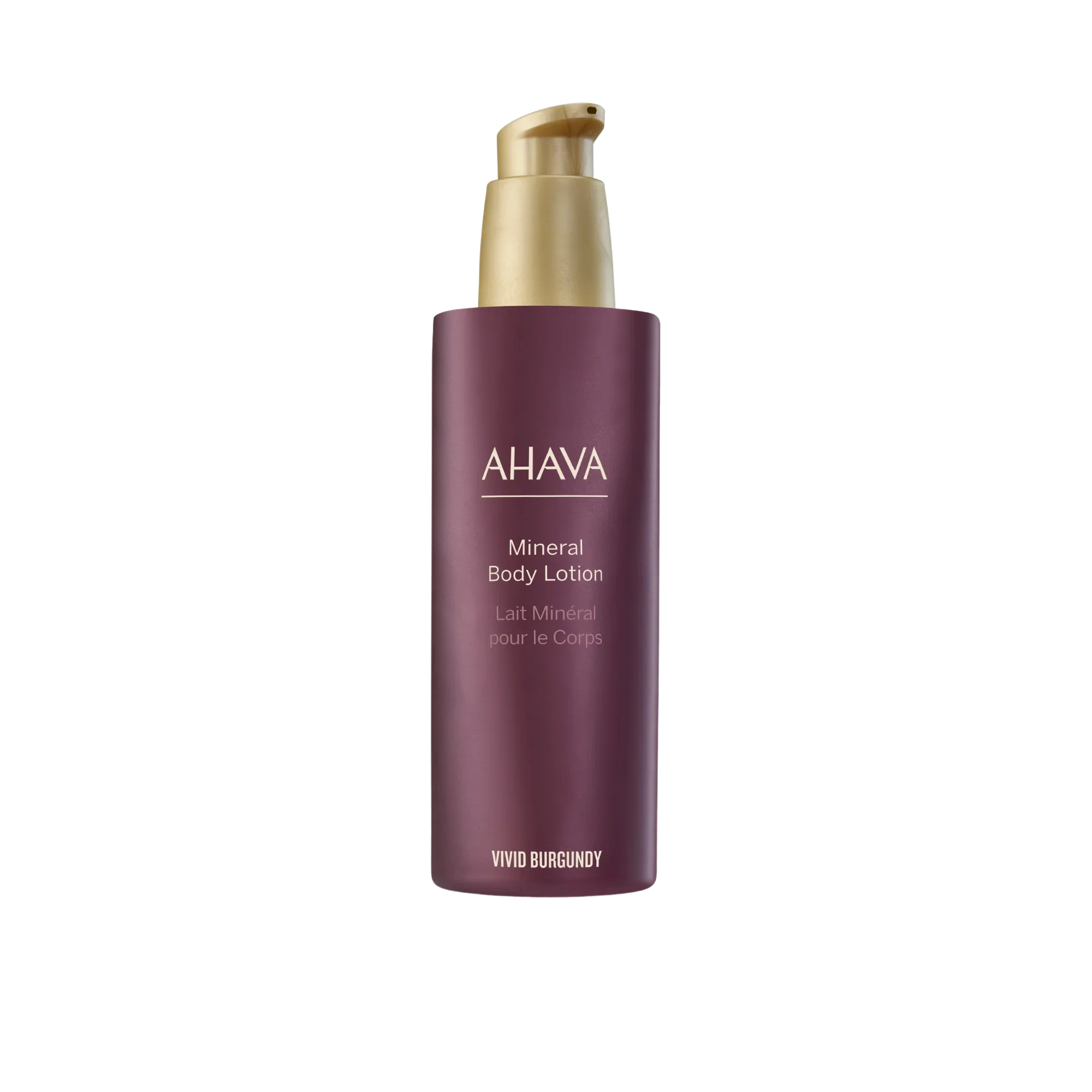 Ahava Mineral Body Lotion in Vivid Burgundy for deep skin hydration
