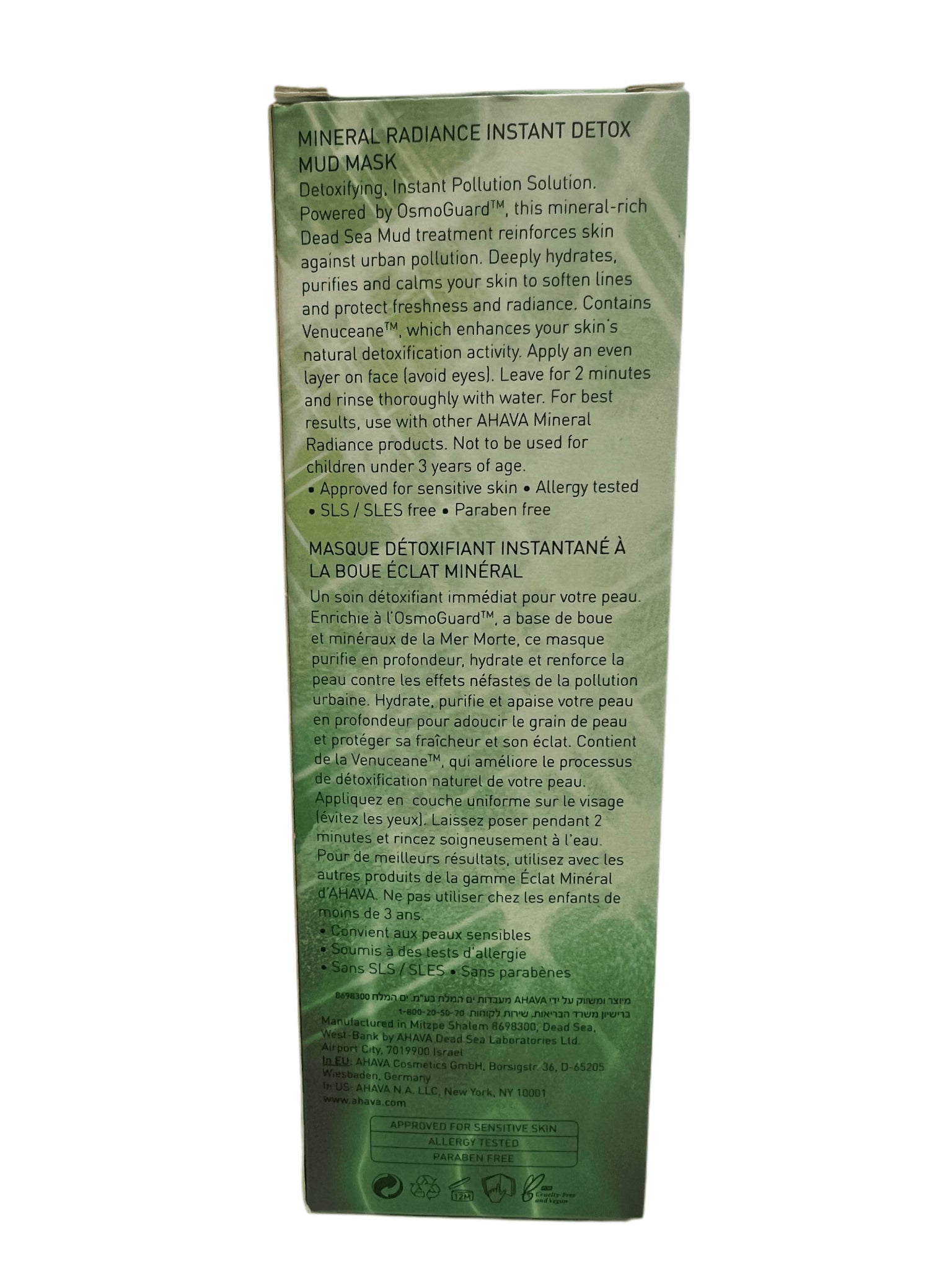 Mineral Radiance Instant Detox Mud Mask for Glowing Skin 3.4 oz