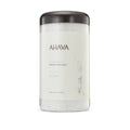 A 32 oz jar of natural Dead Sea bath salts for mineral-rich body relaxation and skin hydration.