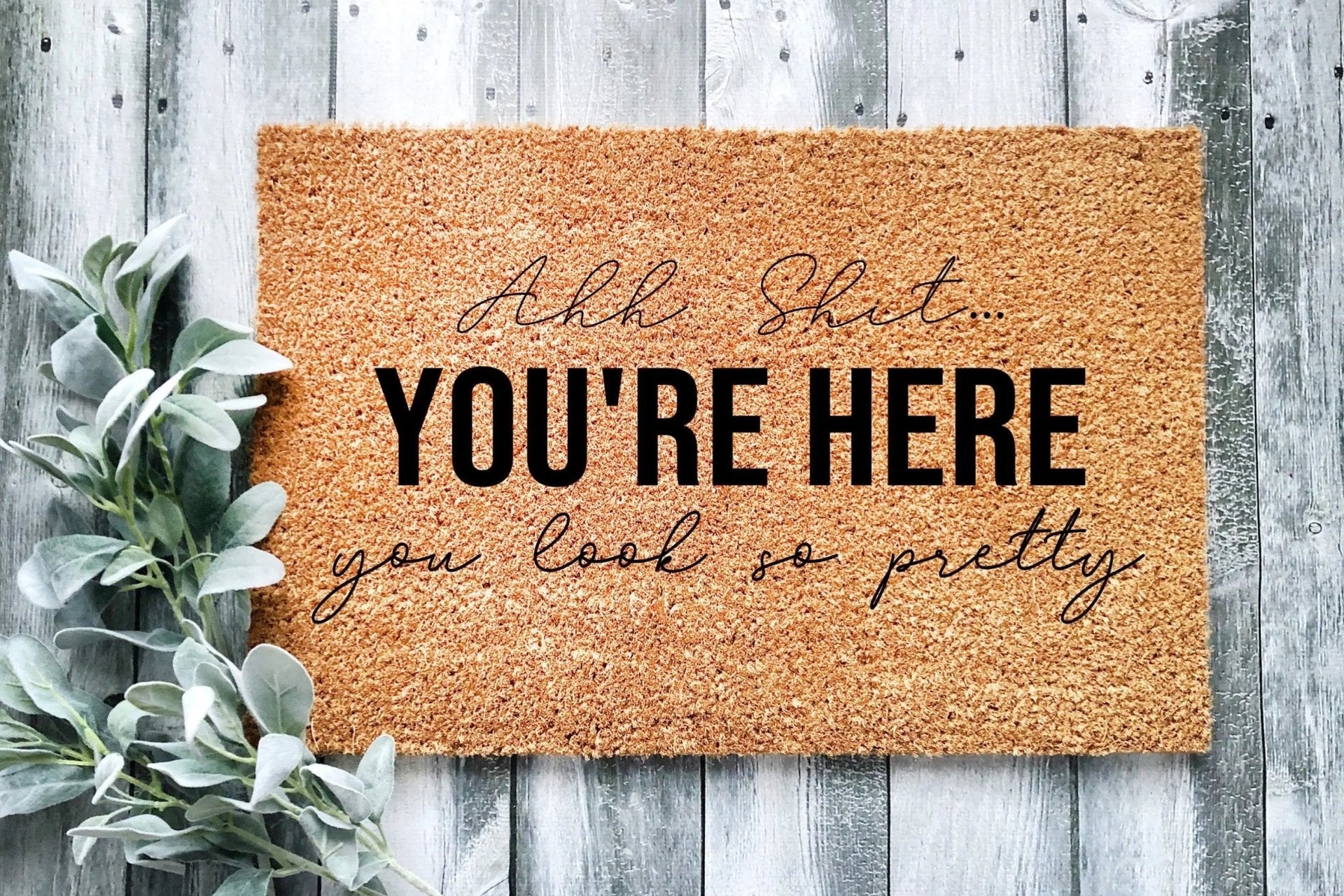 Ahh Sh*t You're Here Witty Modern Door Mat