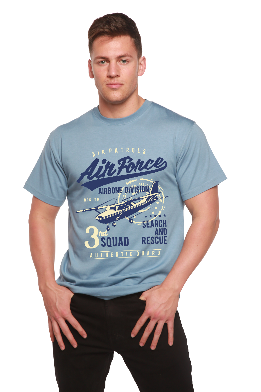 Air Force Men's Bamboo Viscose/Organic Cotton Short Sleeve Graphic T-Shirt