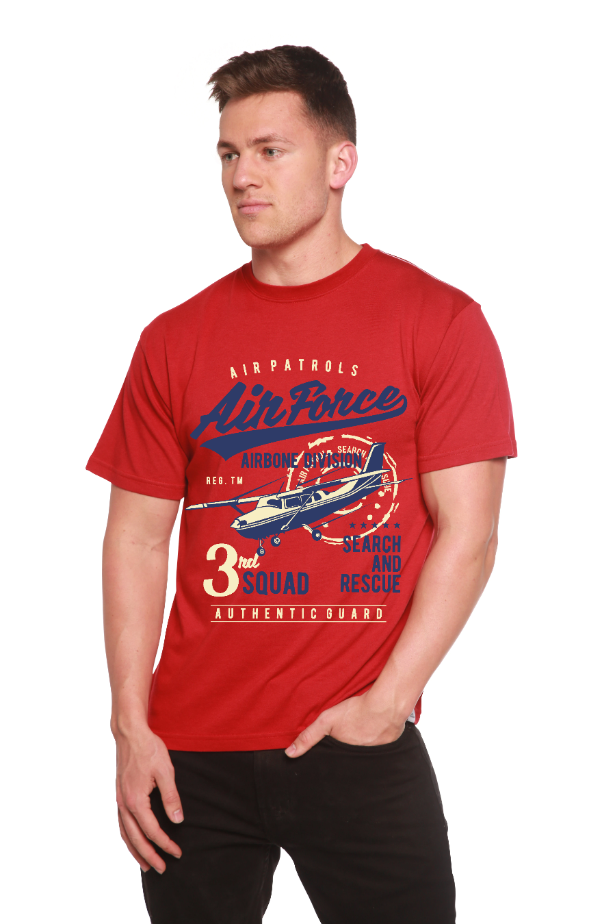 Air Force Men's Bamboo Viscose/Organic Cotton Short Sleeve Graphic T-Shirt