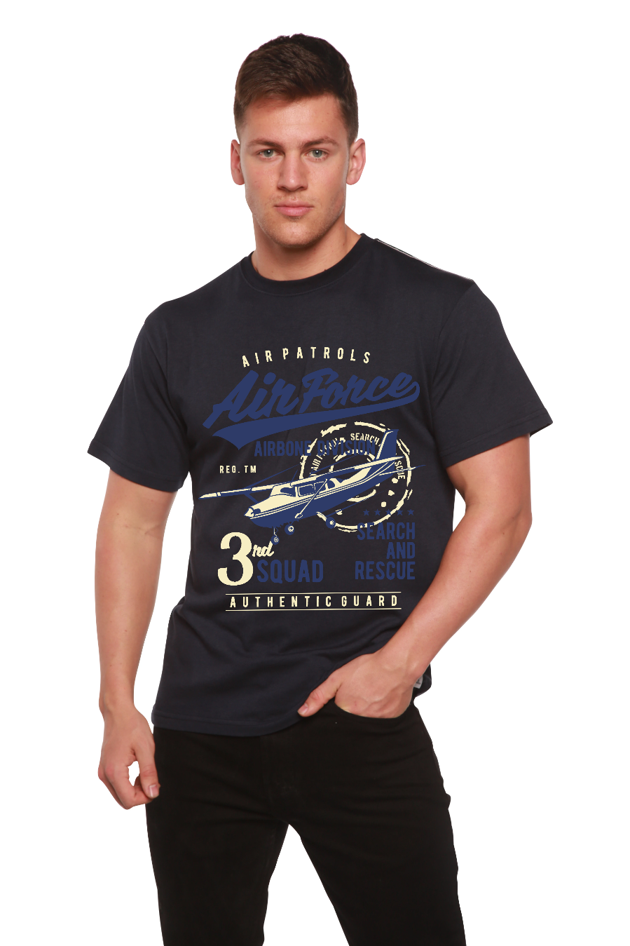 Air Force Men's Bamboo Viscose/Organic Cotton Short Sleeve Graphic T-Shirt