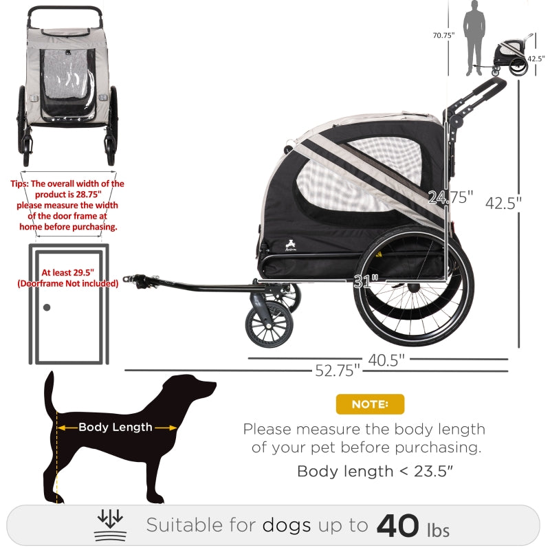 2-In-1 Pet Bike Trailer Stroller