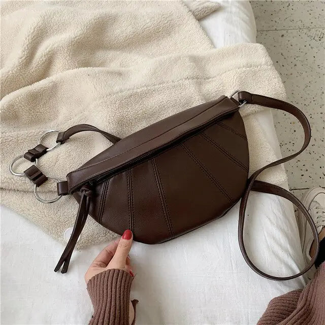 Retro Chic Embroidered Saddle Crossbody Bag