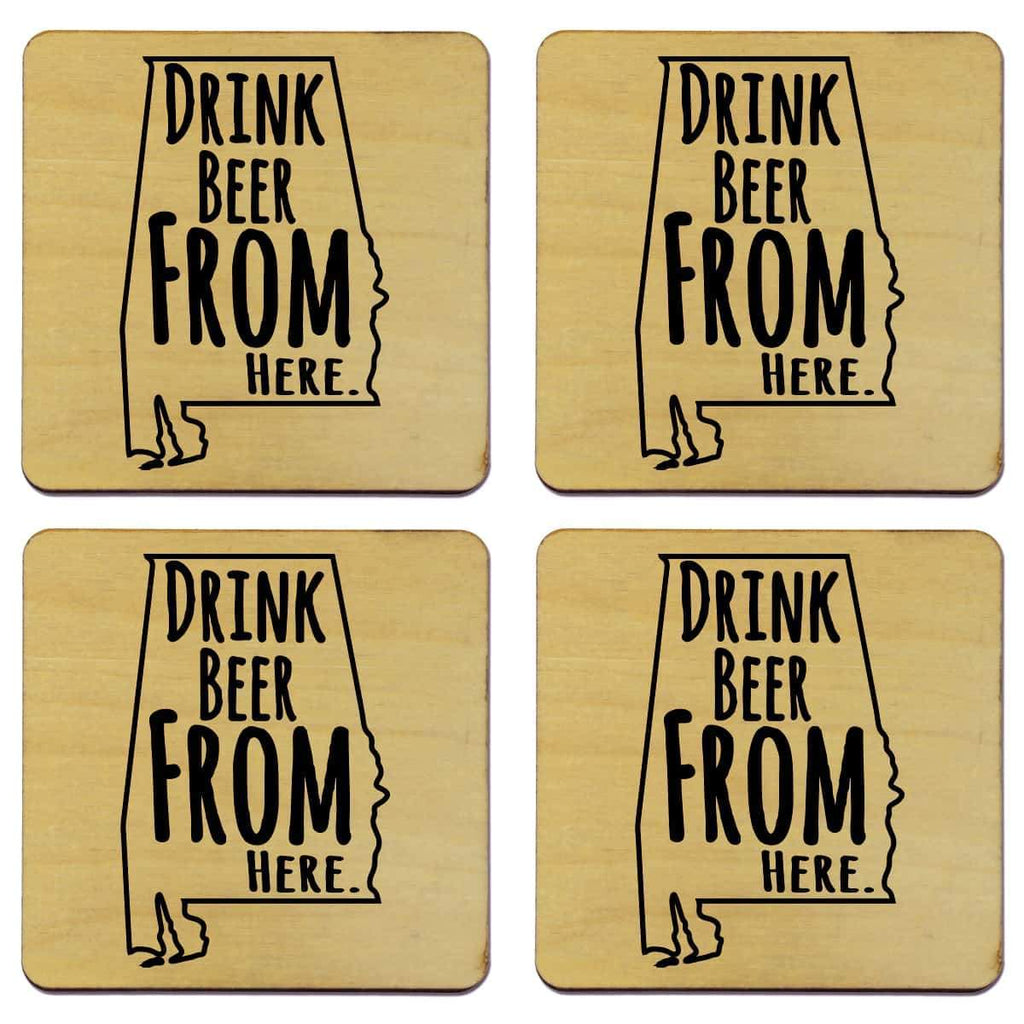 Alabama Drink Beer From Here Coasters