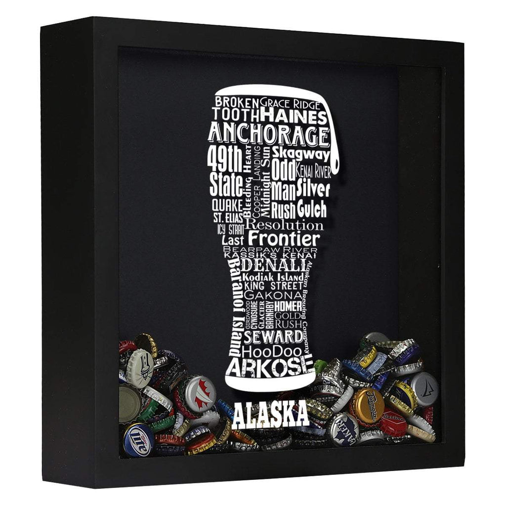 Alaska Beer Typography Shadow Box