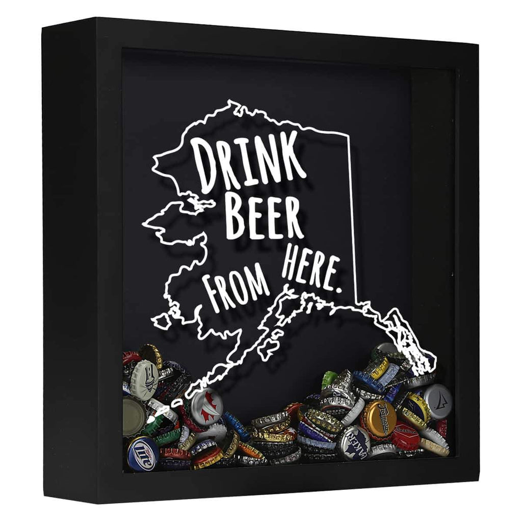 Alaska Drink Beer From Here Beer Cap Shadow Box