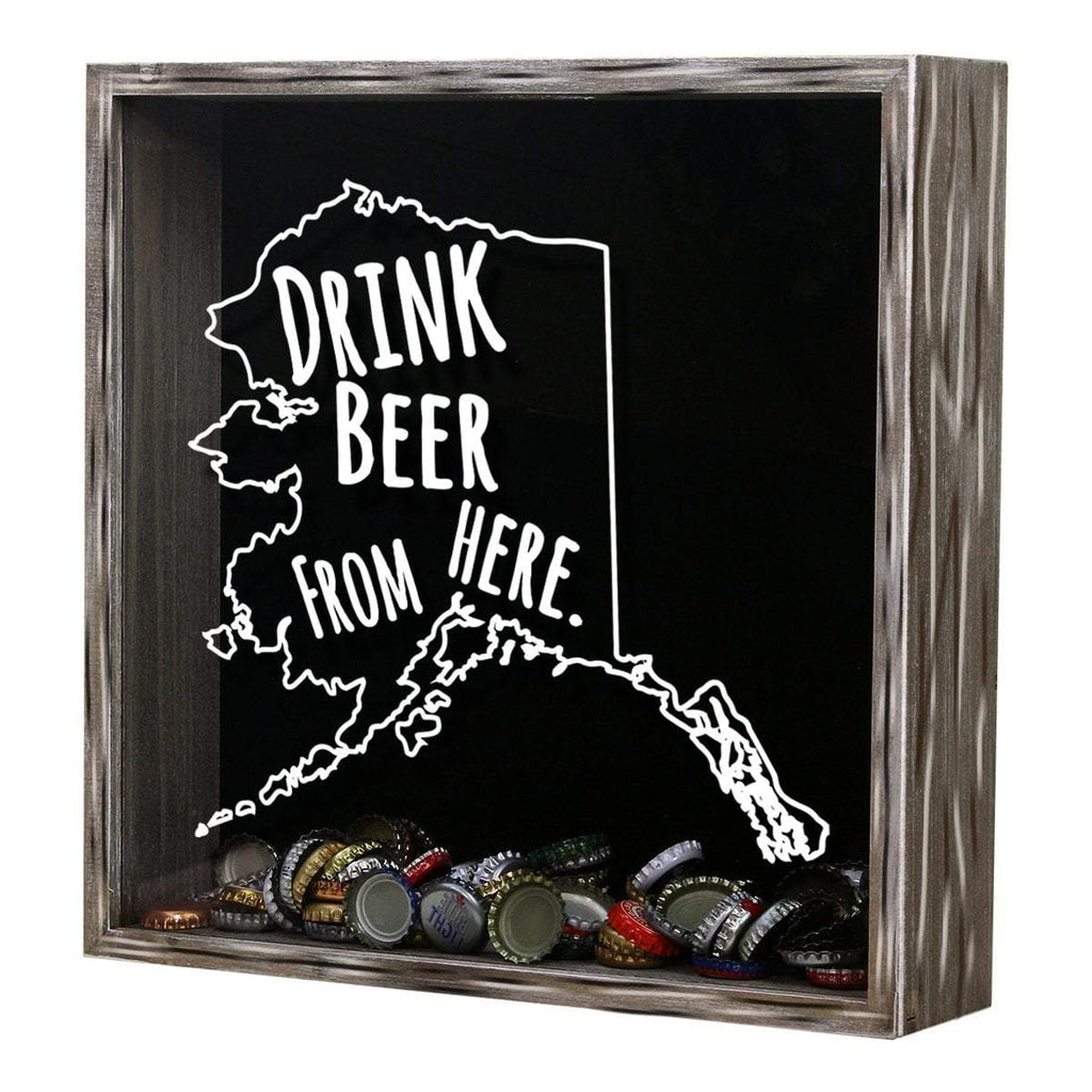 Alaska Drink Beer From Here Beer Cap Shadow Box