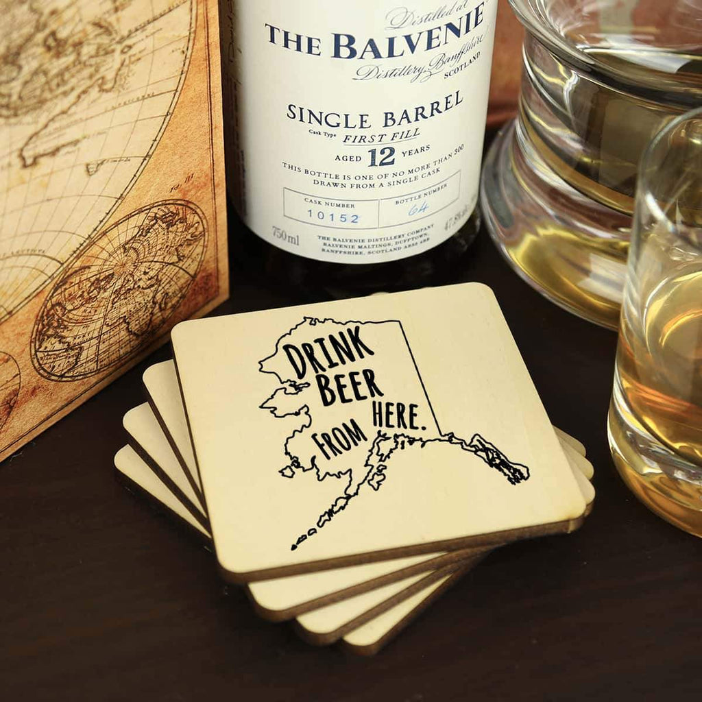 Alaska Drink Beer From Here Coasters