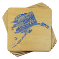 Alaska State Typography Coaster