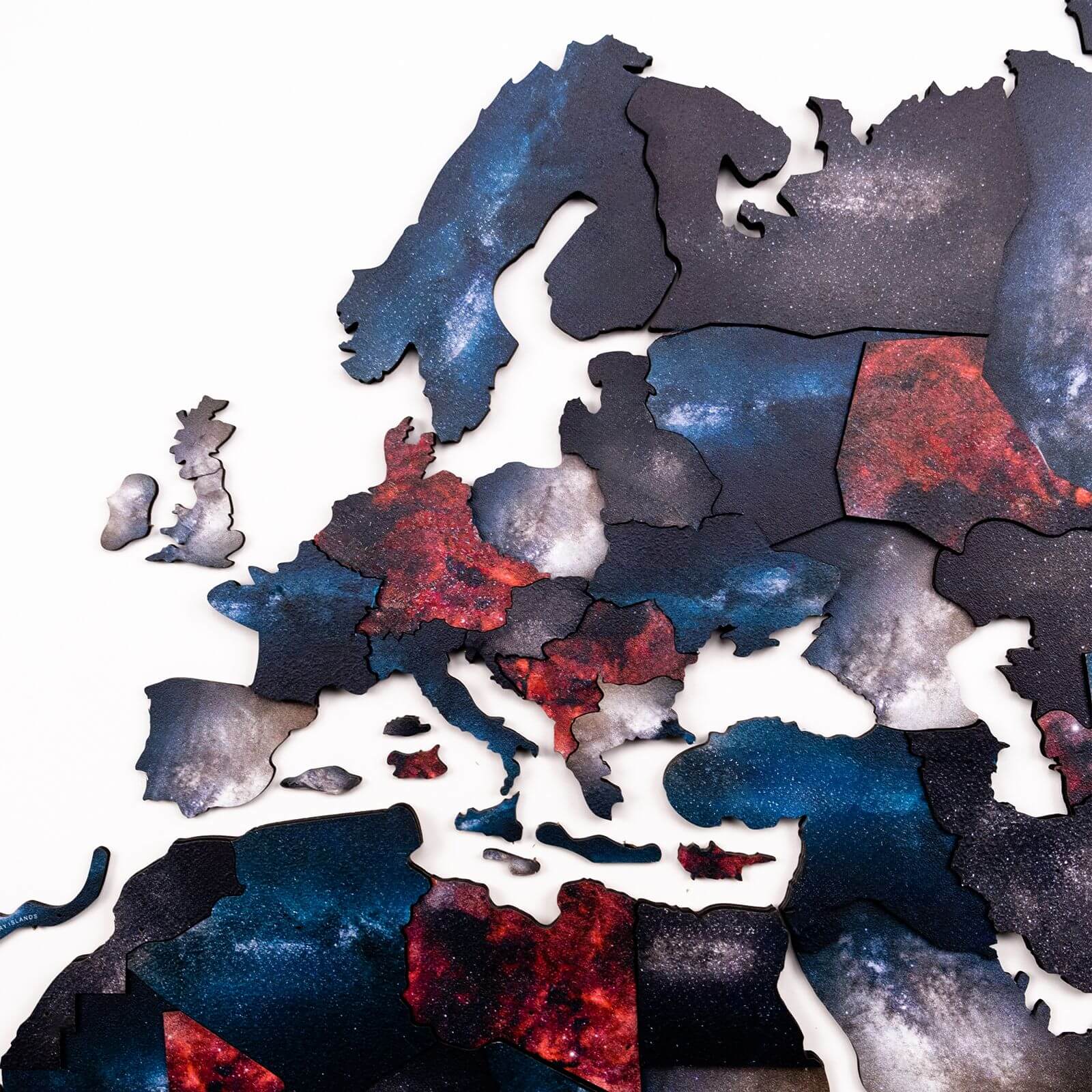 3D Wooden World Map Alcor: Modern Colorful Travel Wall Art