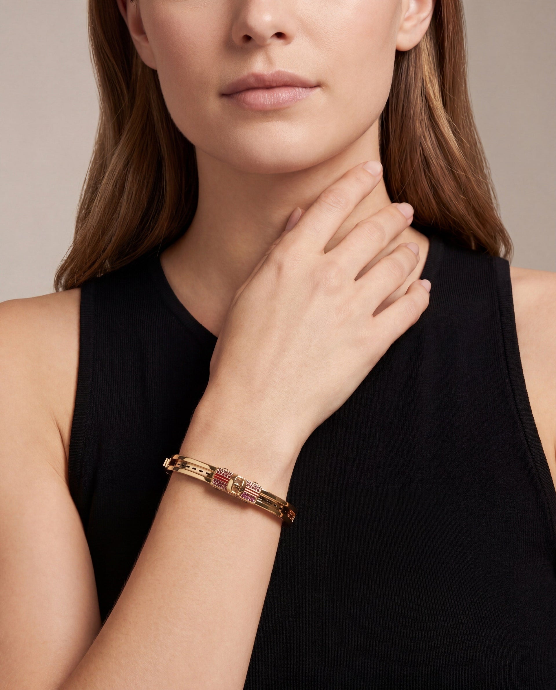 Gold Road Trip 'Go The Extra Mile' Fidget Bangle Bracelet