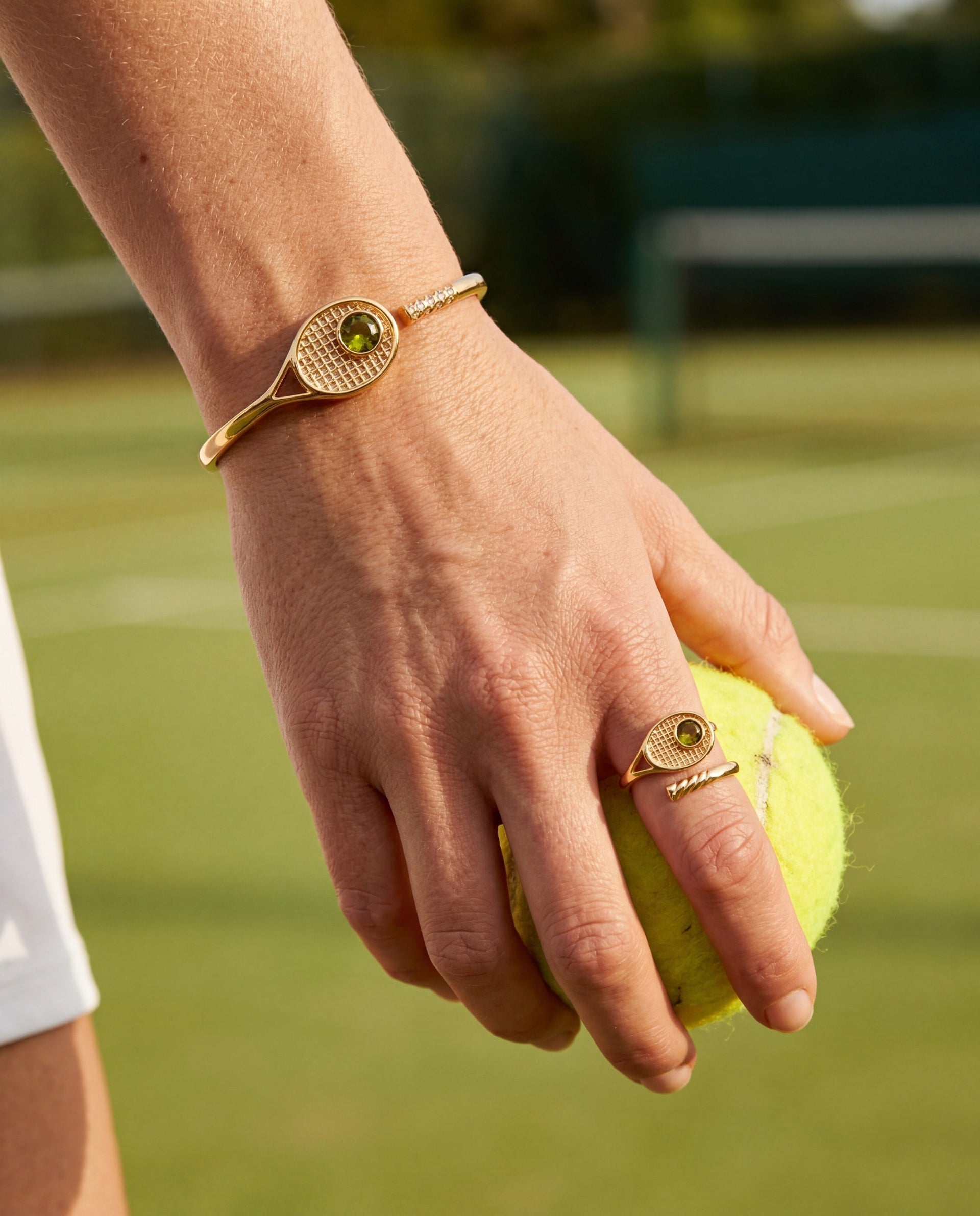 Tennis Racket 'You Are Serving' Wrap Ring for Court Enthusiasts