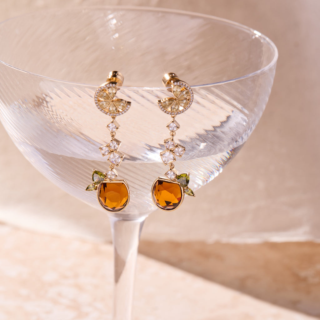 Spritz O Clock Statement Drop Earrings with Crystal Accents