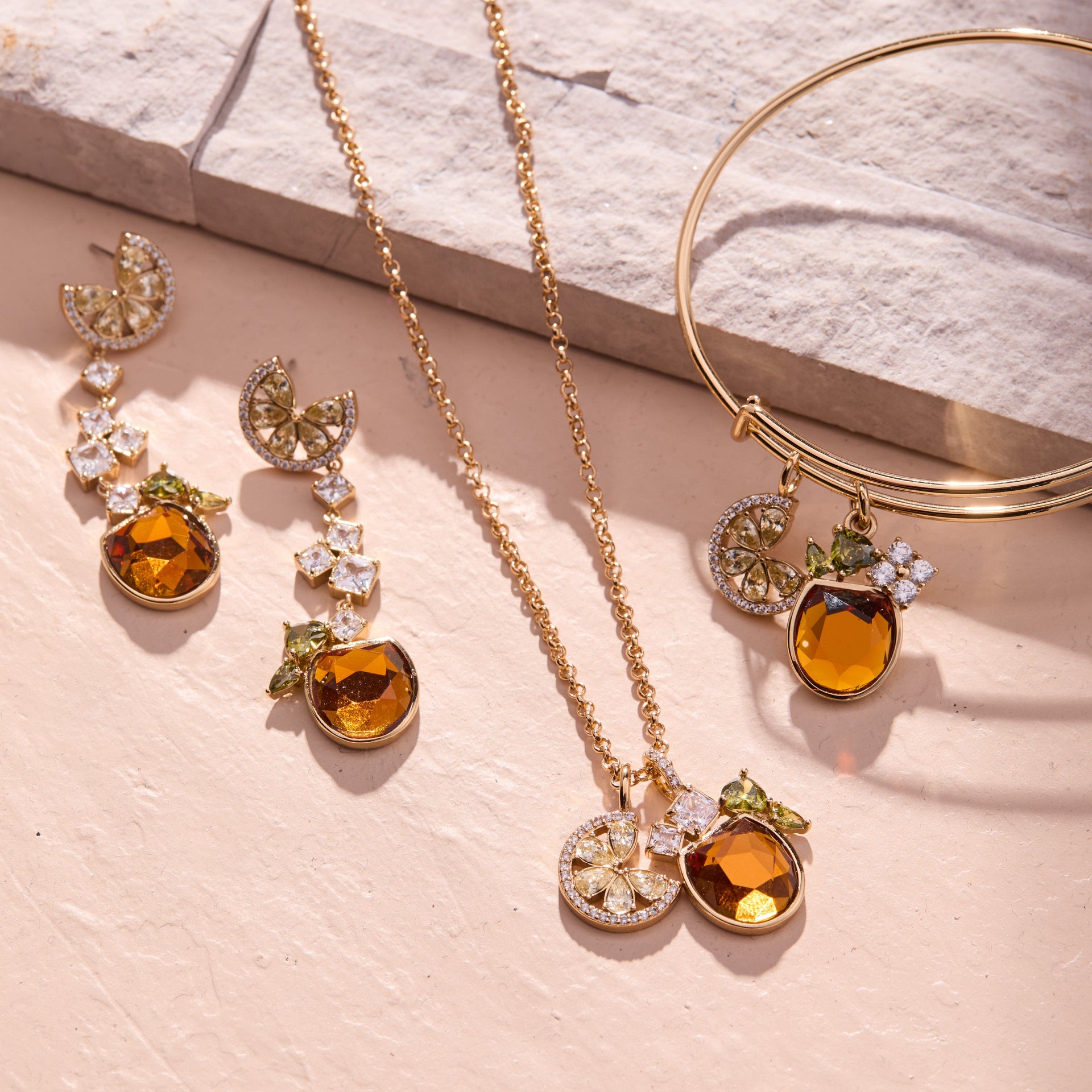 Gold Aperol Spritz Charm Necklace for Summer Jewelry