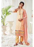 Vegaa Fashion Cream Cotton Digital Printed Swarwoski Work Salwar Suit