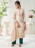 Vegaa Fashion Off White Cotton Digital Printed Swarwoski Work Salwar Suit