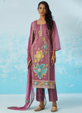 Lavender Organza Embroidered Party Wear Suit with Gota Patti Work