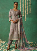 Vegaa Fashion Beige Pure Organza Embroidered Wedding Wear Suit