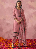 Light pink georgette salwar suit with embroidered gota patti details