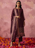 Vegaa Fashion Wine Georgette Embroidered Designer Salwar Suit