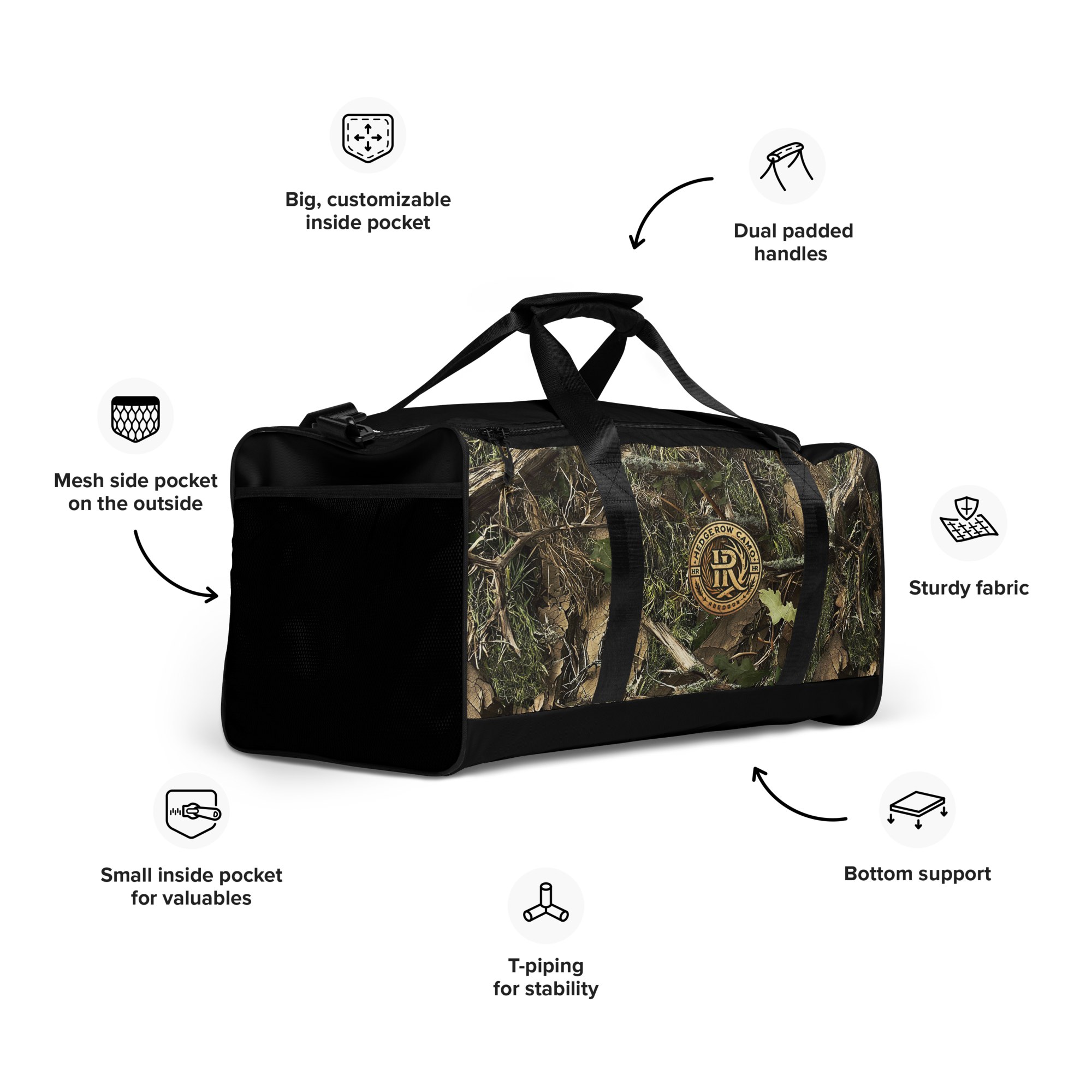 HedgeRow Camo Duffle Bag - Travel & Gym