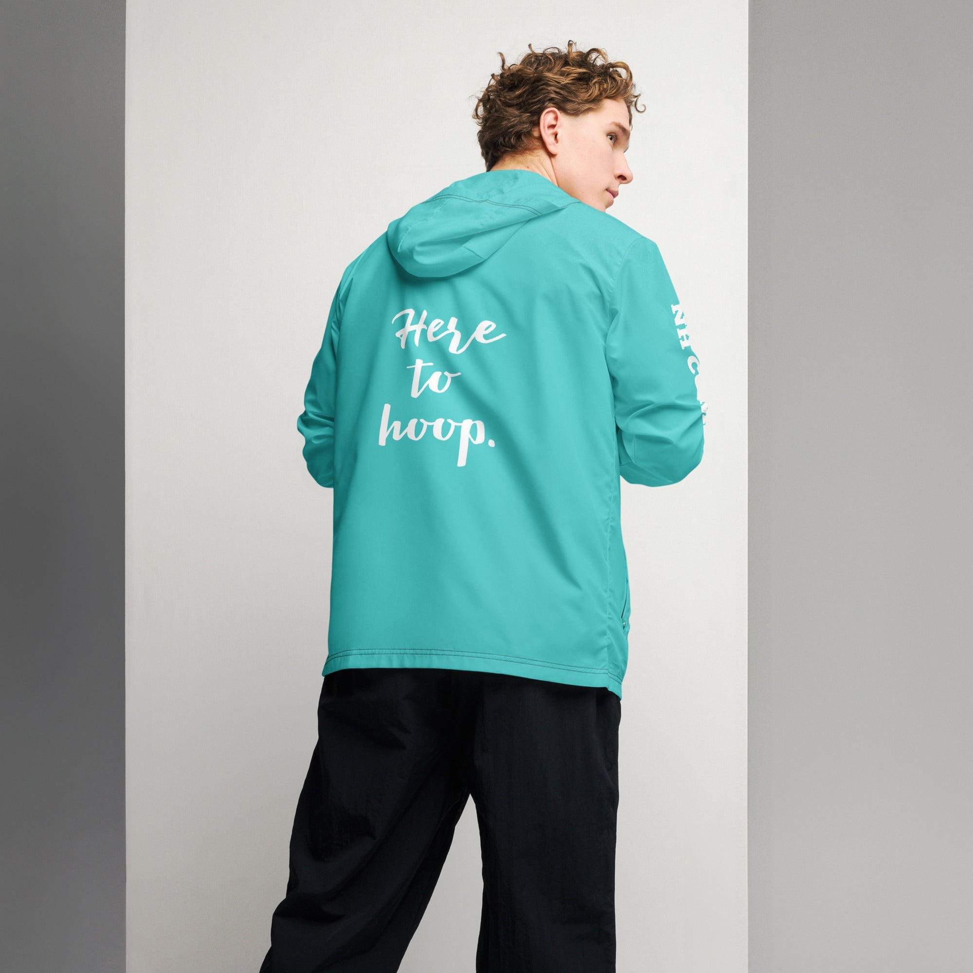 Teal Lightweight Men’s Windbreaker with Breathable Mesh Lining - Image 3