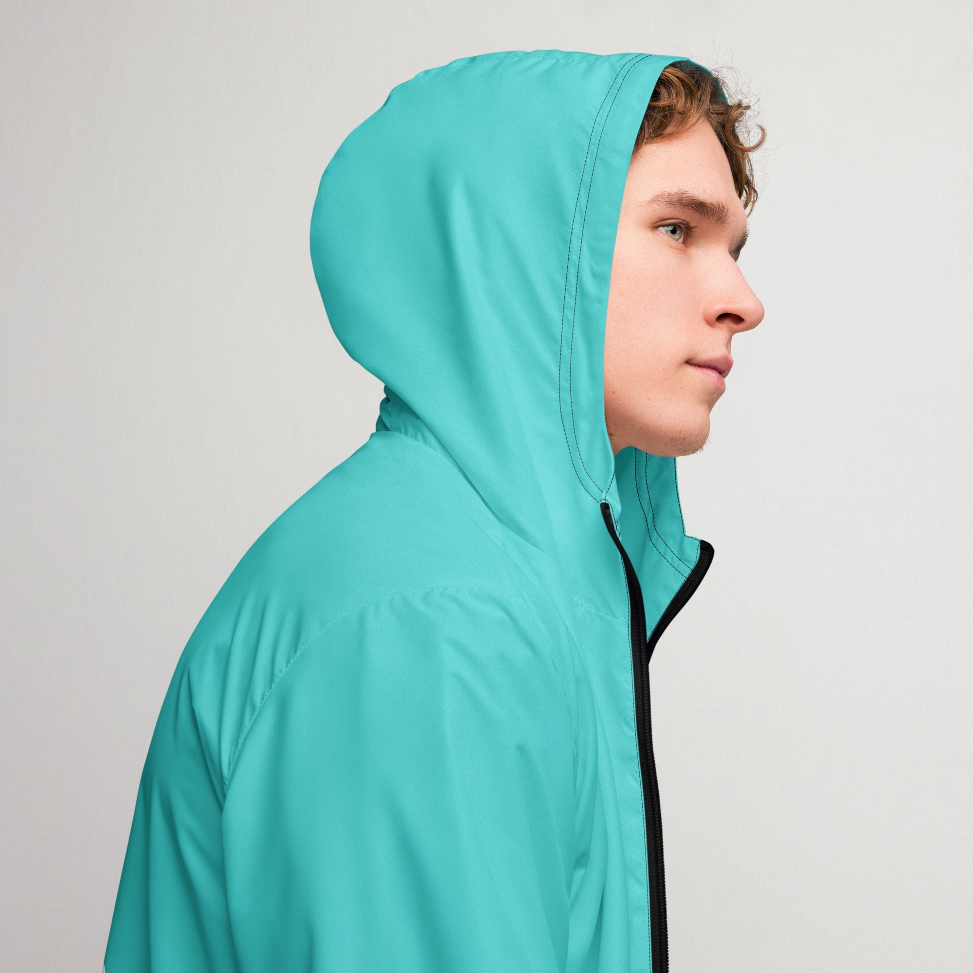 Teal Lightweight Men’s Windbreaker with Breathable Mesh Lining - Image 2