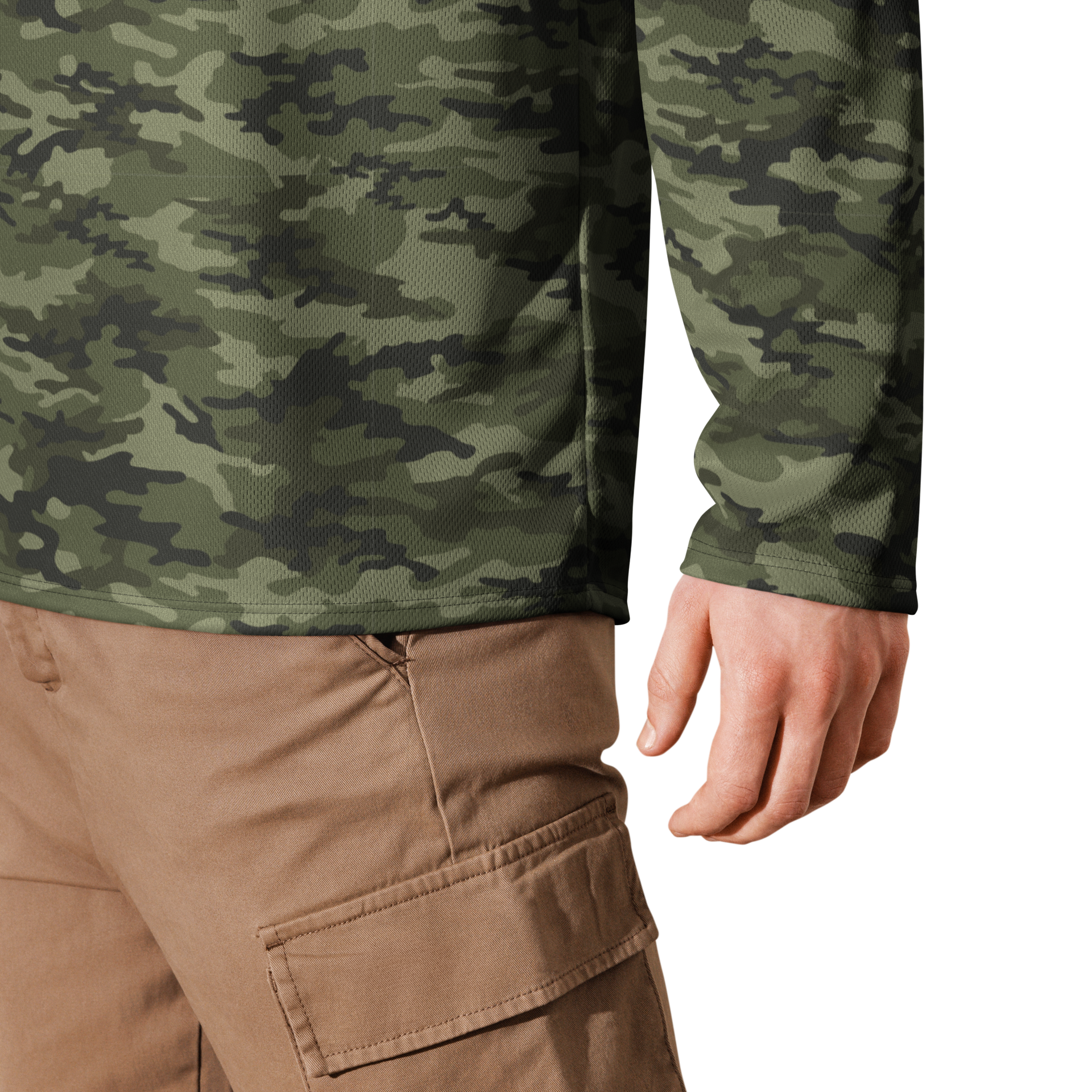 Woodland Camo Hockey Style Jersey Long Sleeve Athletic Shirt - Image 4