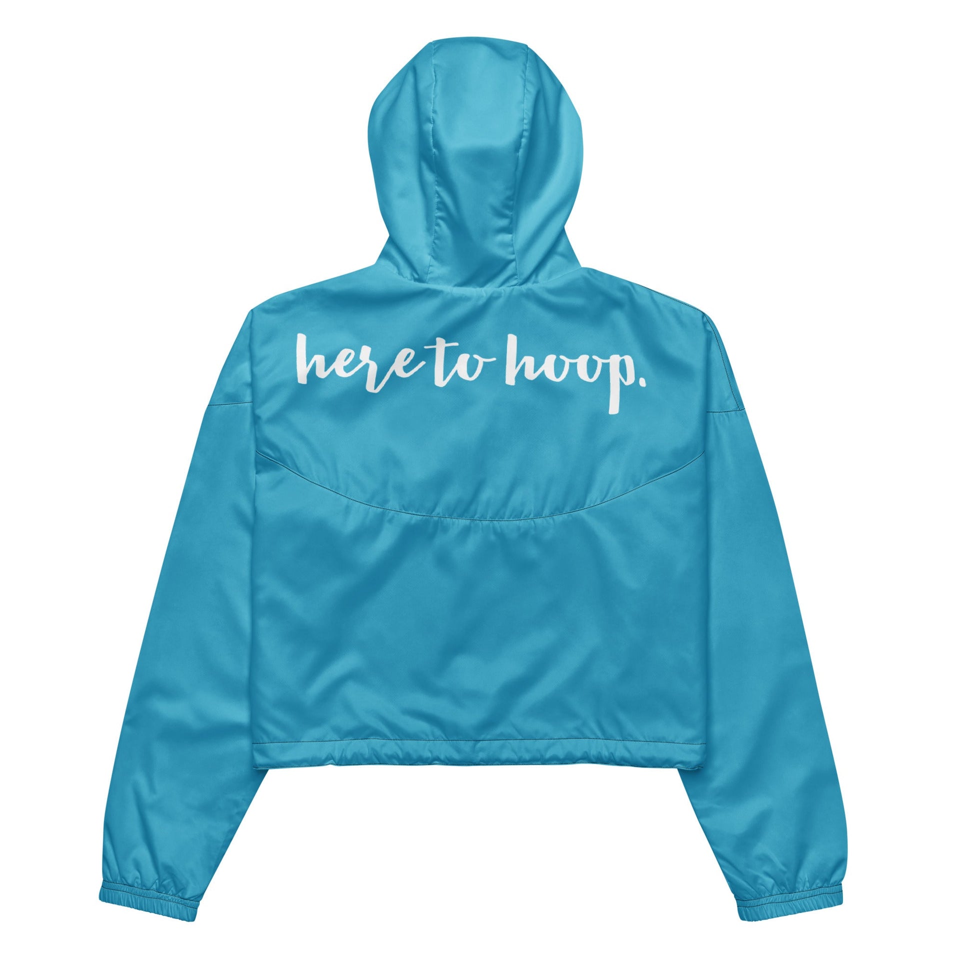 Women's Cropped Half-Zip Windbreaker in Bright Blue - Image 11