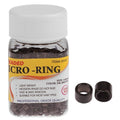 1000 count pack of dark brown 4.0 mm micro-rings for hair extension applications