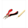 Professional micro ring pliers and pulling needle tool set for hair extensions