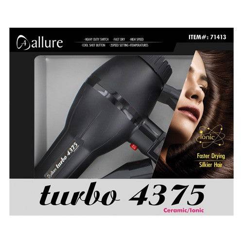 Turbo 1875W Professional Ionic Hair Dryer in Matte Black Finish
