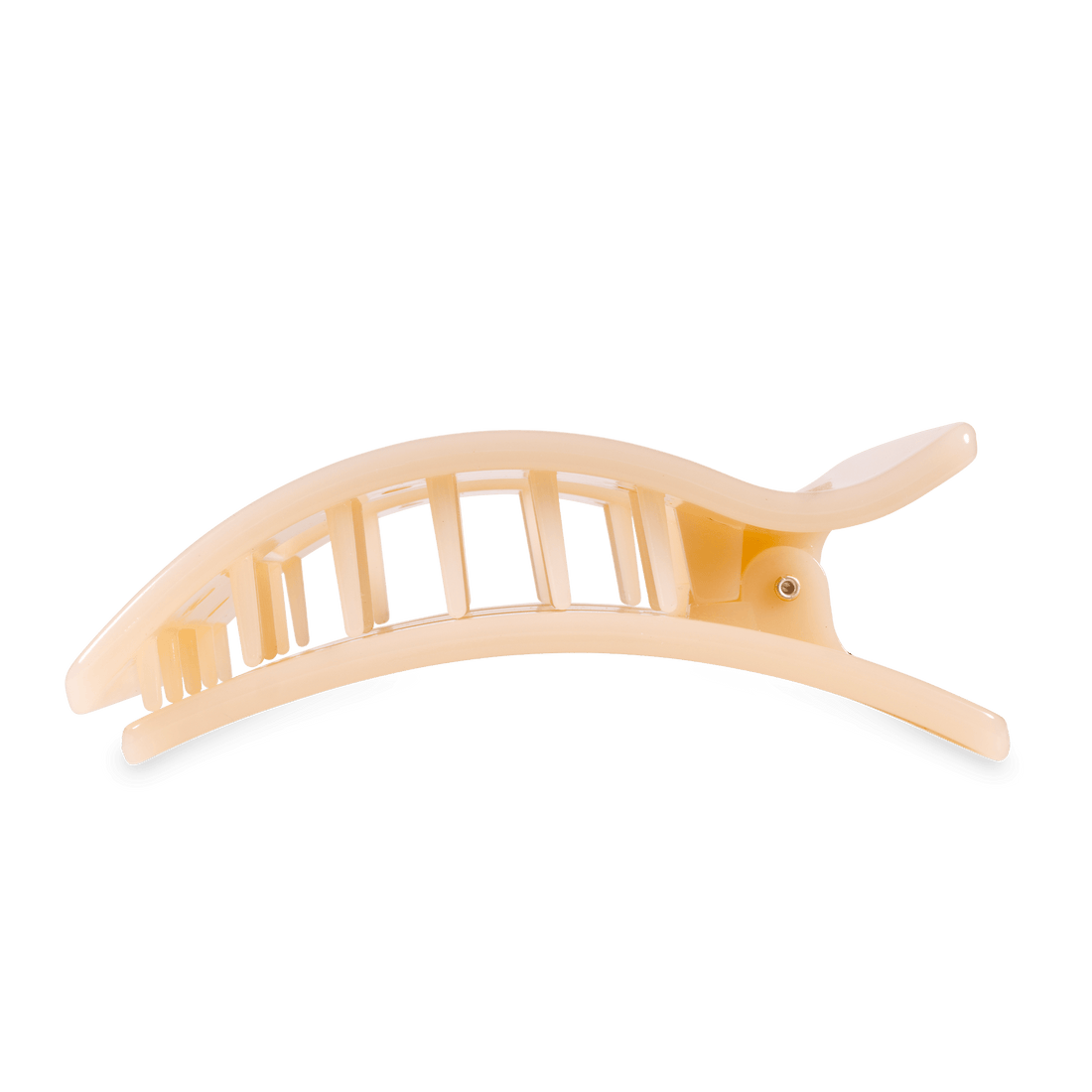 Almond Beige Large Flat Rectangle Hair Clip for Easy Hairstyles