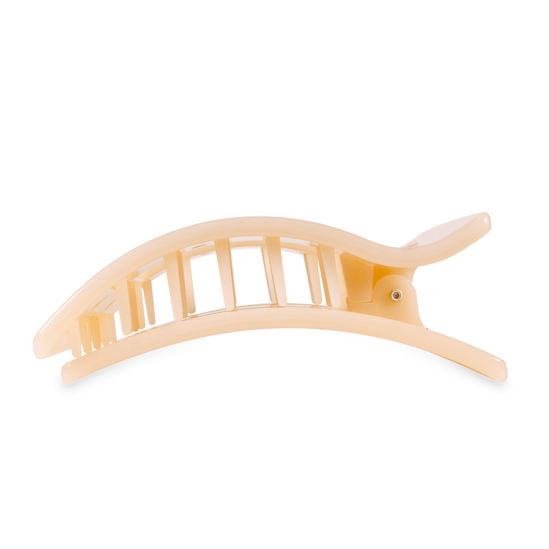 Almond Beige Large Flat Rectangle Hair Clip for Easy Hairstyles