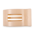 Large almond beige flat rectangle hair clip