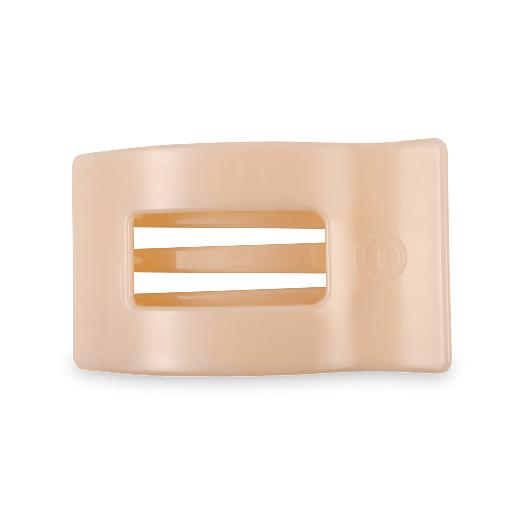 Almond Beige Medium Flat Rectangle Hair Clip for comfortable everyday hair styling