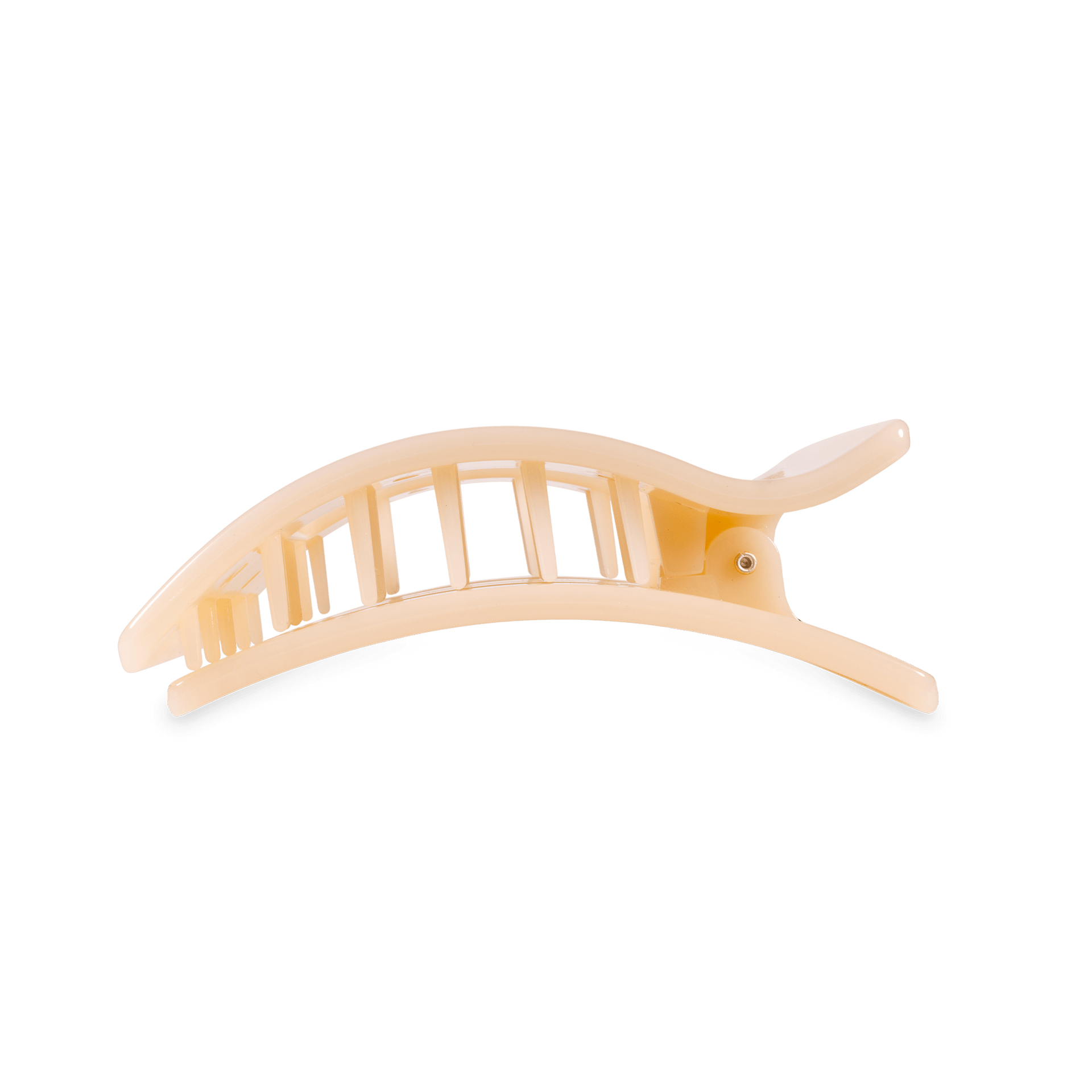 Almond Beige Medium Flat Rectangle Hair Clip for Comfortable Hold