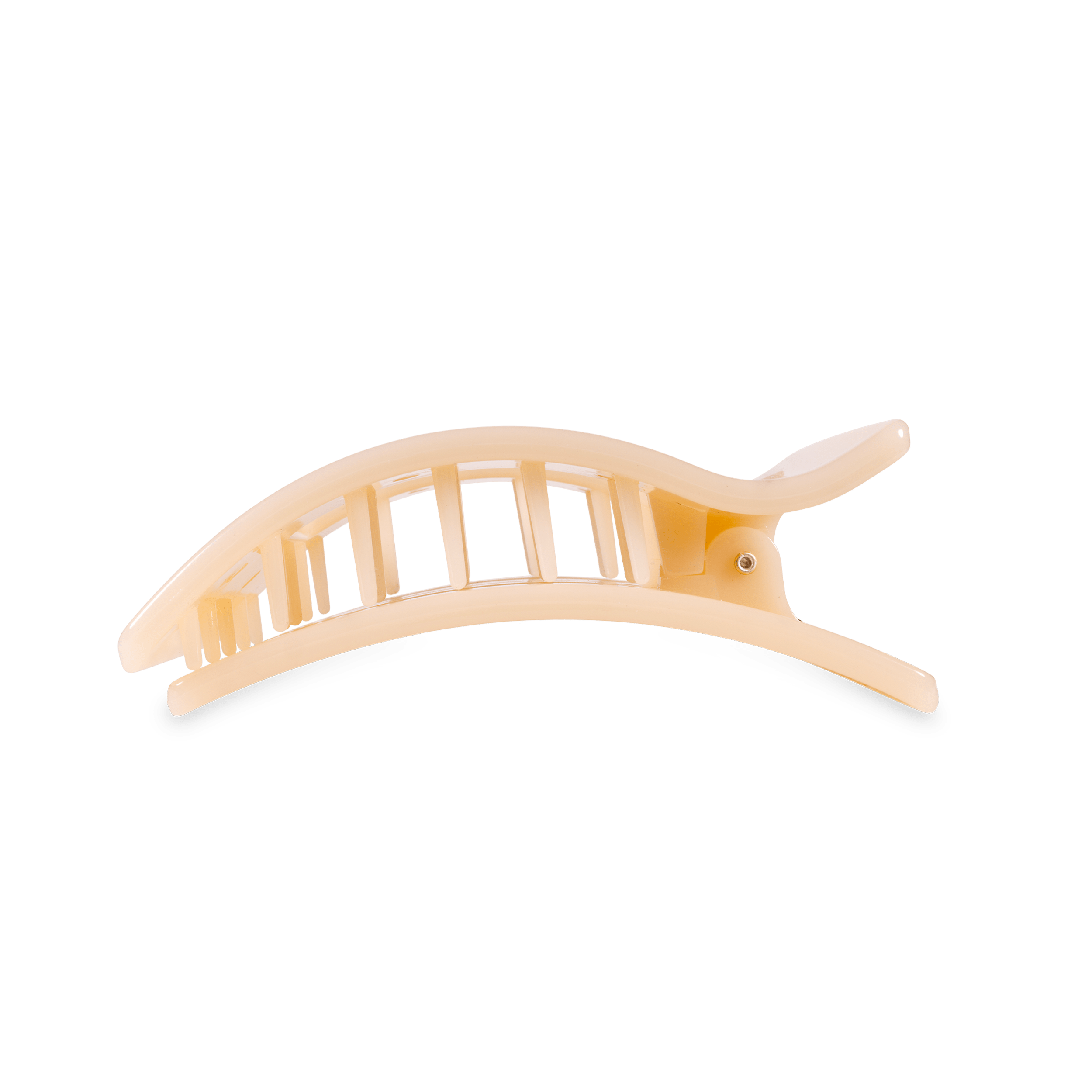 Almond Beige Medium Flat Rectangle Hair Clip for Comfortable Hold