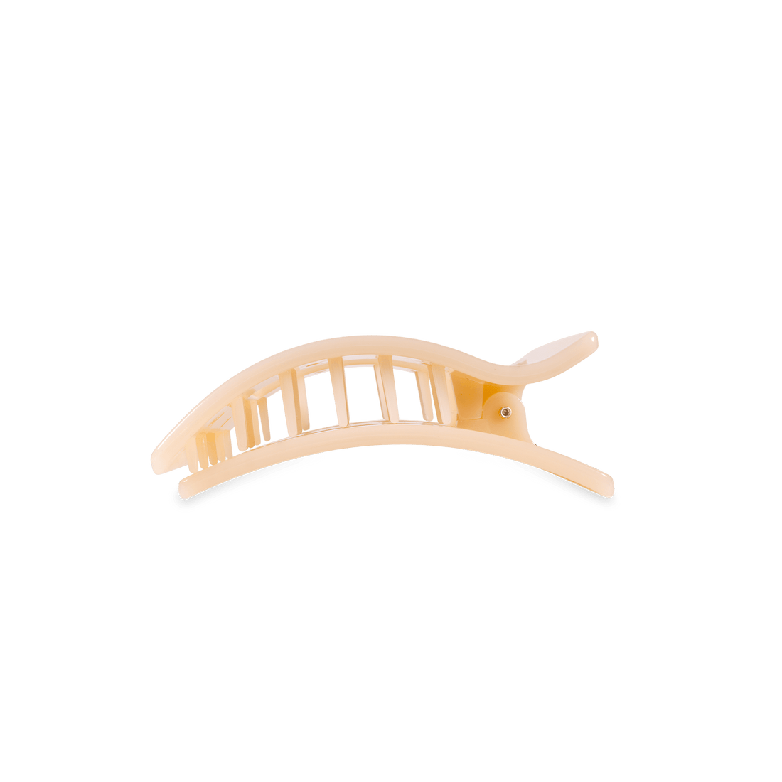 Small Flat Rectangle Hair Clip in Almond Beige