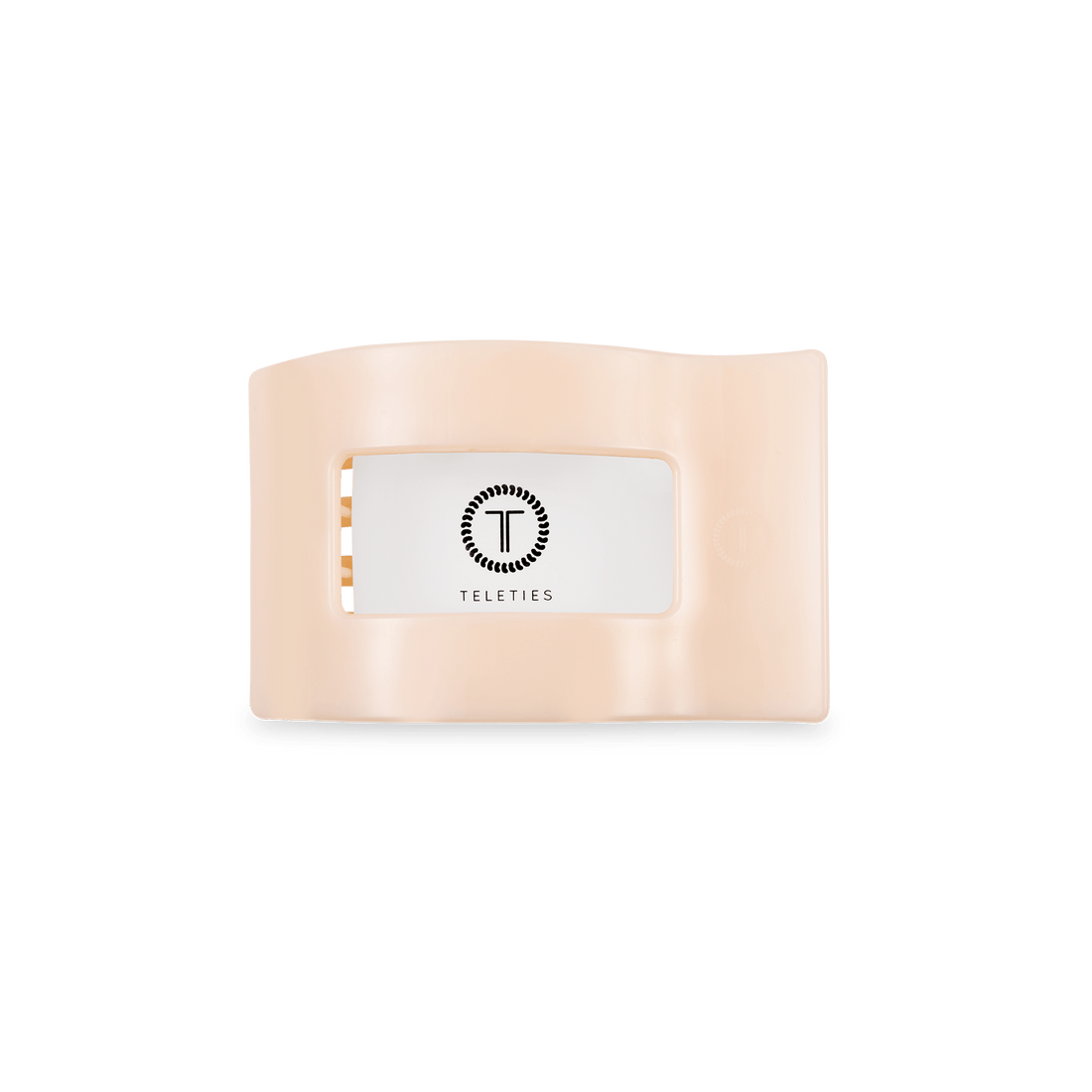 Small Flat Rectangle Hair Clip in Almond Beige