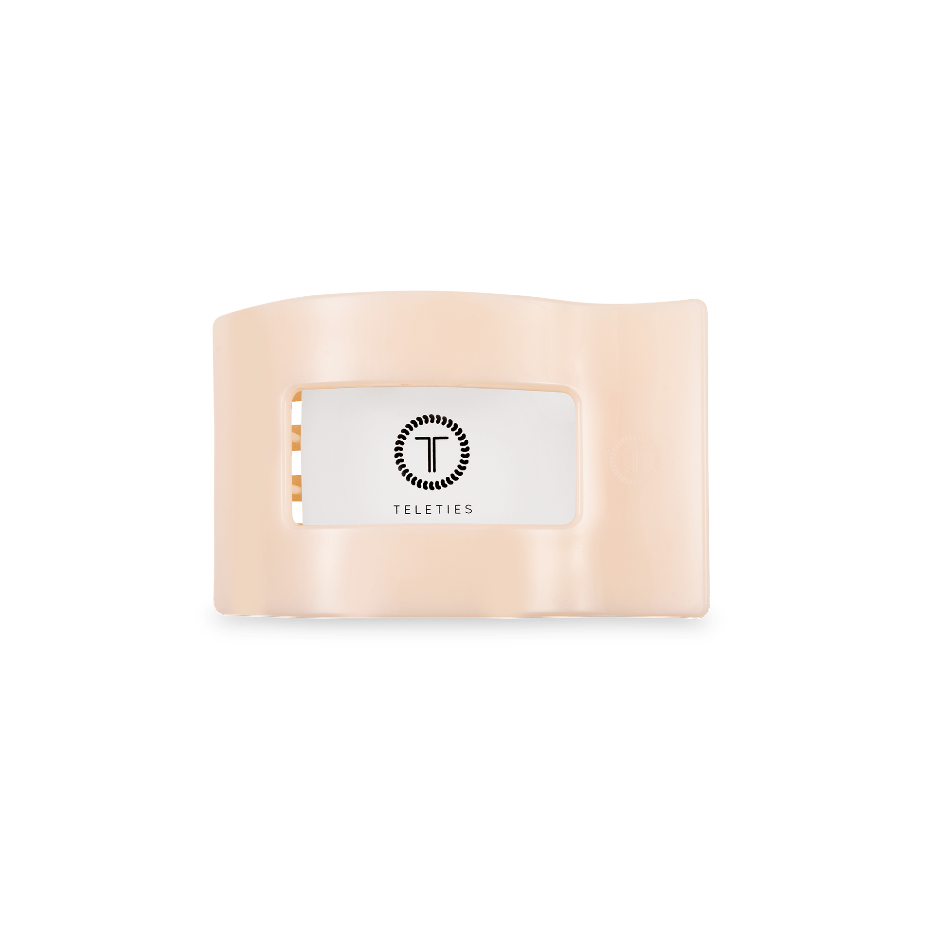 Small Flat Rectangle Hair Clip in Almond Beige