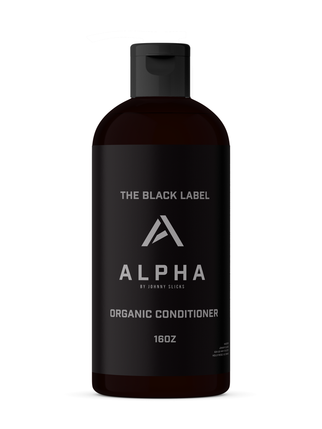 Bottle of The Black Label Alpha Organic Conditioner 16oz for men